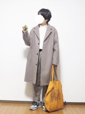 「Steven Alan（スティーブンアラン）のアイテム（チェスターコート）」を使った、あちょんさん（レディース・158cm）の冬コーディネート