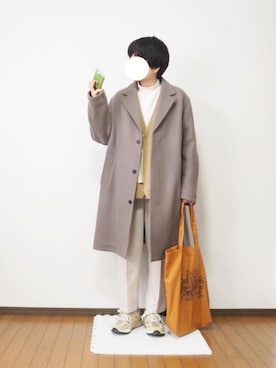 「Steven Alan（スティーブンアラン）のアイテム（チェスターコート）」を使った、あちょんさん（レディース・158cm）の春コーディネート