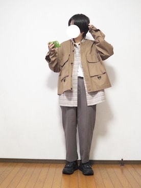 「WYM」｜「アイテム（その他アウター）」を使った、あちょんさん（レディース・158cm）の春コーディネート