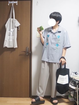 「バラ柄」｜「アイテム（アクセサリー）」を使った、あちょんさん（レディース・158cm）の夏コーディネート