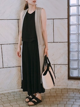 「Simplicite（サンプリシテ）のアイテム（オールインワン・サロペット）」を使った、yuuuuumiiさん（レディース・161cm）の夏コーディネート