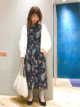 「URBAN RESEARCH（アーバンリサーチ）のアイテム（レギンス/スパッツ）」を使った、さほさん（レディース・158cm）の冬コーディネート