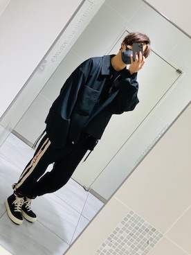「RICK OWENS」｜「アイテム（ブルゾン）」を使った、Maro.さん（メンズ・175cm）の春コーディネート
