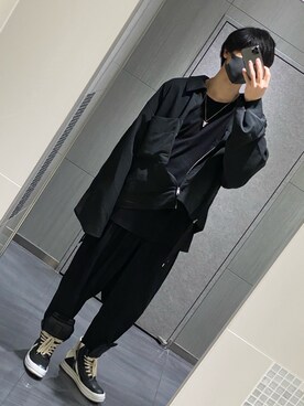 「RICK OWENS」｜「アイテム（ブルゾン）」を使った、Maro.さん（メンズ・175cm）の秋コーディネート