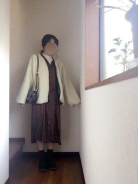 「ADAM ET ROPE'（アダムエロペ）のラウンドクロスボディーバッグ（ショルダーバッグ）」を使った、anさん（レディース・161cm）の冬コーディネート