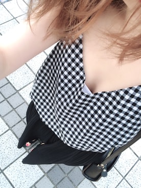 「GRL（グレイル）のアイテム（ビーチサンダル）」を使った、onikuyさん（レディース・155cm）の夏コーディネート