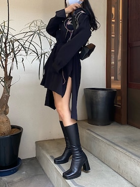 「ロングヘア」｜「アイテム（シャツワンピース）」を使った、mamiaさん（レディース・158cm）の秋コーディネート