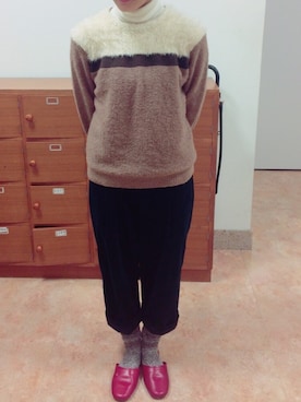 「chambre de charme（シャンブルドゥシャーム）のアイテム（パンツ）」を使った、ajinyanさん（レディース・158cm）の秋コーディネート