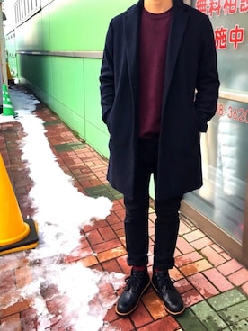 「泊まり」｜すずゆーさん（メンズ・176cm）の冬コーディネート