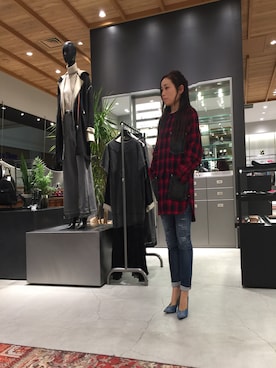 「DIESEL（ディーゼル）のアイテム（ノーカラージャケット）」を使った、O.K.Yさん（レディース・158cm）の冬コーディネート