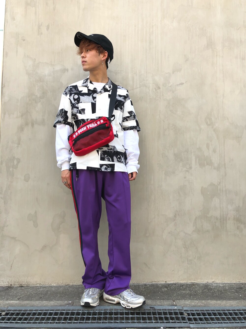 「LHP、LHP大阪、flagstuff、WHITELAND BLACKBURN、ストリート、street、春コーデ、KaneZ、開襟シャツ、オープンカラーシャツ」｜「FLAGSTUFFのアイテム（シャツ/ブラウス、ホワイト系）」を使った、RIKIKYAさん（メンズ・168cm）の春コーディネートの1枚目の写真