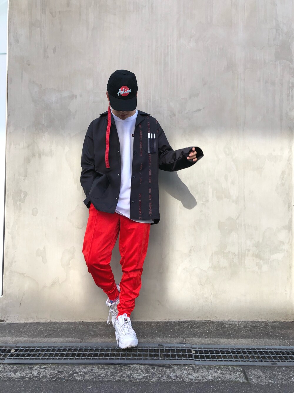 「LHP、L.H.P、LHP大阪、adidas originals、 Alexander Wang、PALM ANGELS、ootd、韓国ファッション、ストリート、street」｜「adidas originals by alexander wangのアイテム（ジャケット/アウター、ブラック系）」を使った、RIKIKYAさん（メンズ・168cm）の春コーディネートの1枚目の写真