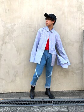 「sulvam」｜「アイテム（帽子）」を使った、RIKIKYAさん（メンズ・168cm）の夏コーディネート