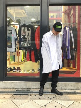 「JUUN.J（ジュンジェイ）のアイテム（帽子）」を使った、RIKIKYAさん（メンズ・168cm）の夏コーディネート