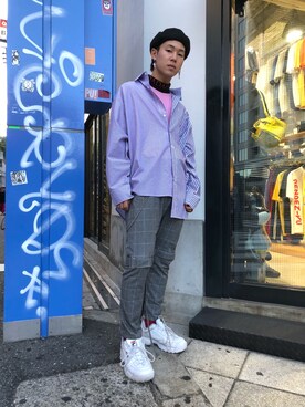 「sulvam（サルバム）のアイテム（パンツ）」を使った、RIKIKYAさん（メンズ・168cm）の夏コーディネート