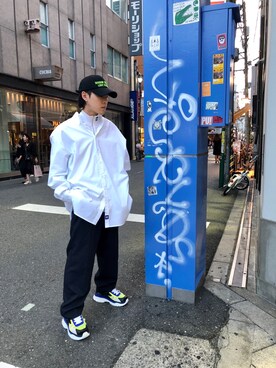 「WHITELAND（ホワイトランド）のWHITELAND/ホワイトランド/PLAIN SHIRT（シャツ/ブラウス）」を使った、RIKIKYAさん（メンズ・168cm）の秋コーディネート