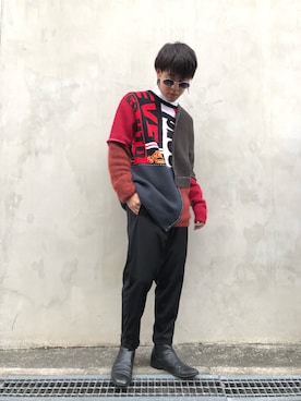 「soe（ソーイ）のアイテム（ニット/セーター）」を使った、RIKIKYAさん（メンズ・168cm）の秋コーディネート