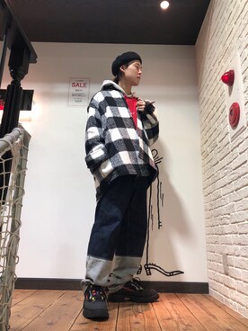 「WHITELAND BLACKBURN」｜「アイテム（その他アウター）」を使った、RIKIKYAさん（メンズ・168cm）の冬コーディネート