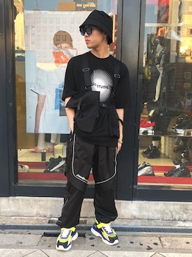 「L.H.P（エルエイチピー）のアイテム（帽子）」を使った、RIKIKYAさん（メンズ・168cm）の春コーディネート