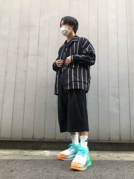 「WHITELAND（ホワイトランド）のWHITELAND/ホワイトランド/リネンシャツ（シャツ/ブラウス）」を使った、RIKIKYAさん（メンズ・168cm）の春コーディネート