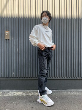 「L.H.P（エルエイチピー）のアイテム（シューズ）」を使った、RIKIKYAさん（メンズ・168cm）の夏コーディネート