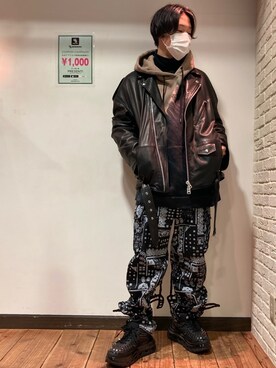 「L.H.P（エルエイチピー）のアイテム（パーカー）」を使った、RIKIKYAさん（メンズ・168cm）の秋コーディネート