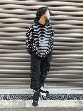 「L.H.P（エルエイチピー）のアイテム（シューズ）」を使った、RIKIKYAさん（メンズ・168cm）の冬コーディネート
