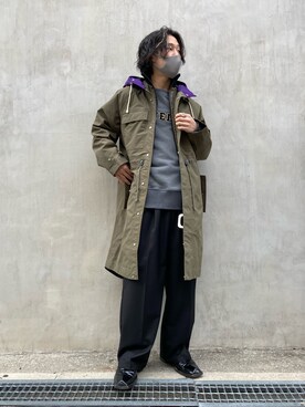 「WHITELAND（ホワイトランド）のアイテム（スウェット）」を使った、RIKIKYAさん（メンズ・168cm）の春コーディネート