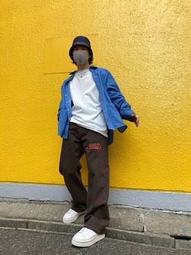 「KaneZ（ケインズ）のアイテム」を使った、RIKIKYAさん（メンズ・168cm）の春コーディネート