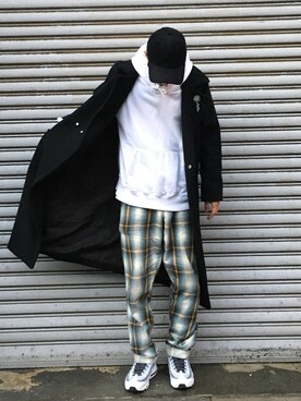 「Lui's（ルイス）のアイテム（キャップ）」を使った、fukudayさん（メンズ・173cm）の冬コーディネート