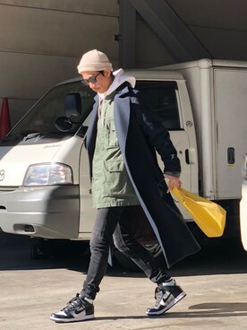「BLK DNM（ブラックデニム）のアイテム（パンツ）」を使った、fukudayさん（メンズ・173cm）の冬コーディネート