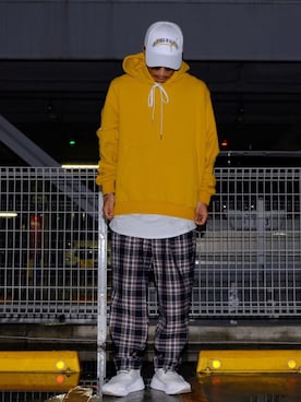 「STAMPD（スタンプド）のアイテム（帽子）」を使った、fukudayさん（メンズ・173cm）の春コーディネート