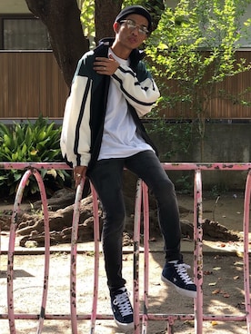 「サングラススタイル」｜「アイテム（ブルゾン）」を使った、fukudayさん（メンズ・173cm）の夏コーディネート