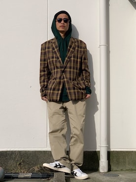 「lot holon（ロットホロン）のアイテム（テーラードジャケット）」を使った、fukudayさん（メンズ・173cm）の秋コーディネート