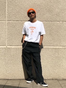 「ITTI（イッチ）のアイテム（ウォレットチェーン）」を使った、fukudayさん（メンズ・173cm）の夏コーディネート