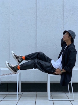「lot holon（ロットホロン）のアイテム（パンツ）」を使った、fukudayさん（メンズ・173cm）の秋コーディネート