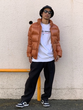 「やっぱりストリートが好き」｜「アイテム（ダウンジャケット/コート）」を使った、fukudayさん（メンズ・173cm）の秋コーディネート