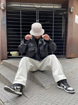 「AMBUSH（アンブッシュ）のアイテム（帽子）」を使った、fukudayさん（メンズ・173cm）の冬コーディネート
