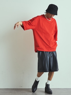 「レザーショーツ」｜fukudayさん（メンズ・173cm）の春コーディネート