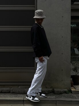 「AMBUSH（アンブッシュ）のアイテム（帽子）」を使った、fukudayさん（メンズ・173cm）の春コーディネート
