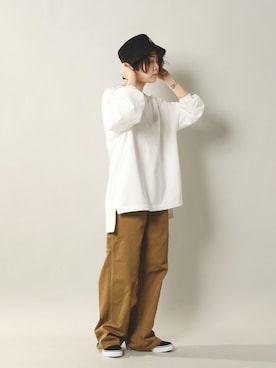 「notch.（ノッチ）のアイテム（帽子）」を使った、おかださん（レディース・164cm）の春コーディネート