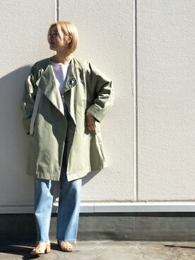 「notch.（ノッチ）のアイテム（その他アウター）」を使った、おかださん（レディース・164cm）の春コーディネート