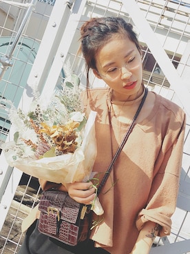 「アイテム（チョーカー、ベージュ系）」を使った、はるさん（レディース・152cm）の夏コーディネート