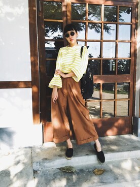 「VONN （ヴォン ）のアイテム」を使った、張沛縈さん（レディース・165cm）の秋コーディネート