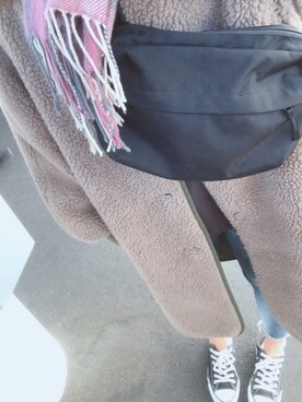 「Ungrid（アングリッド）のフレイドヘムストスリ（デニムパンツ）」を使った、may_さん（レディース・167cm）の秋コーディネート