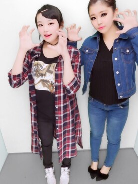 「GRL（グレイル）のアイテム（デニムジャケット）」を使った、みうさん（レディース・167cm）の春コーディネート