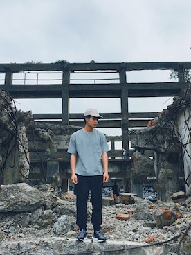 「plain-me（プレインミー）のアイテム（Tシャツ/カットソー）」を使った、Shawnさん（メンズ・168cm）の夏コーディネート