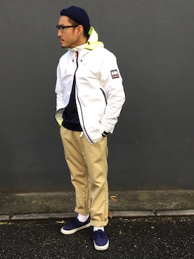 「HELLY HANSEN（ヘリーハンセン）のアイテム（ジャケット/アウター）」を使った、HELLY HANSEN原宿店さん（メンズ・170cm）の春コーディネート