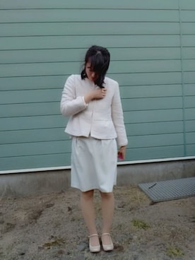 「HusHusH（ハッシュアッシュ）のアイテム（ノーカラージャケット）」を使った、ikuko0719さん（レディース・169cm）の春コーディネート