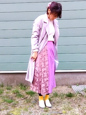 「グレージュ」｜「アイテム（トレンチコート）」を使った、ikuko0719さん（レディース・169cm）の春コーディネート